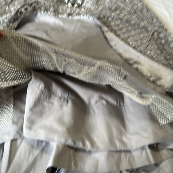 Elegant Embellished Peach and Silver Shirt /Skirt Ethnic Wear - Picture 8 of 9